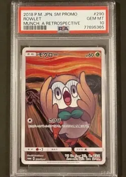 PSA 10 Rowlet 290/SM-P Pokemon Japanese Munch Scream Promo Full Art-1149 - Image 1
