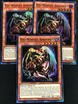 YUGIOH BIG-WINGED BERFOMET DUNE-EN004 1ST SUPER X3 (NM) - Image 1