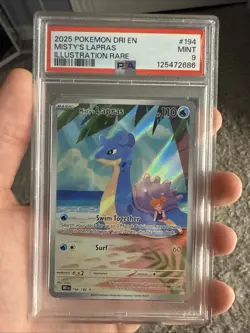 Misty's Lapras 194/182 Holographic Pokemon Card Destined Rivals PSA 9 - Image 1
