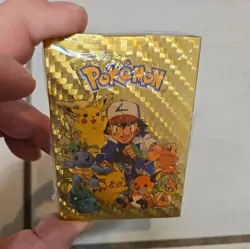 Pokemon Gold Foil Card Deck Sealed Pack Fan Art Cards Unopened Free Shipping - Image 1