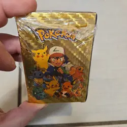 Pokemon Gold Foil Card Deck Sealed Pack Fan Art Cards Unopened Free Shipping - Image 2
