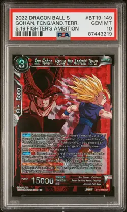 Son Gohan Facing The Android Terror RED FOIL Dragon Ball Super Card Game PSA 10 - Image 1