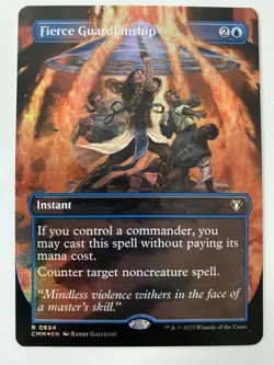 MTG Fierce Guardianship (0694) CMM *Foil* Borderless Frame Break NM/MT Comb Ship - Image 1