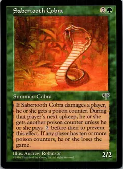 Sabertooth Cobra Magic The Gathering Mirage Light Play - Image 1