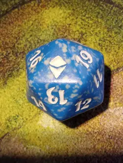 Magic the Gathering: Zendikar -- 20 Sided Spin Down Die Dice D20 -- Blue - Image 1