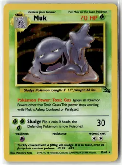 Muk ? 13/62 Fossil Holo WOTC Vintage Pokemon LP/MP - Image 1