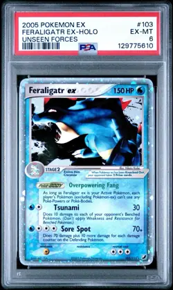 2005 Pokemon Unseen Forces Typlosion Meganium Feraligatr EX Holo Set PSA 6 EX-MT - Image 5