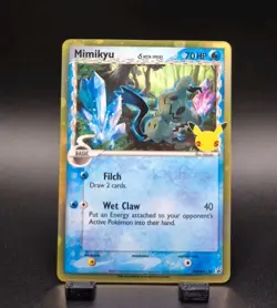 Pokemon Mimikyu SWSH136 Celebrations Promo Standard Size Galaxy Holo Hd Swirl - Image 3