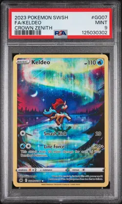 2023 POKEMON SWORD & SHIELD CROWN ZENITH #GG07 FULL ART/KELDEO PSA 9 - Image 1