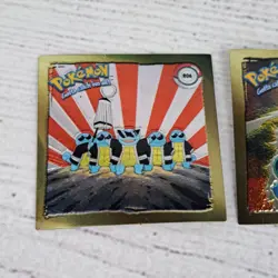 1999 Pokemon Artbox Squirtle Squad R06 & Pikachu R08 R11 Gold Holo Sticker - Image 3