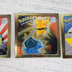 1999 Pokemon Artbox Squirtle Squad R06 & Pikachu R08 R11 Gold Holo Sticker - Image 4