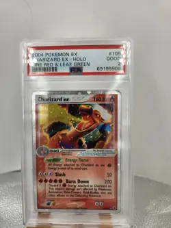 2004 POKEMON EX FIRE RED & LEAF GREEN #105 CHARIZARD EX-HOLO PSA 2 - Image 1