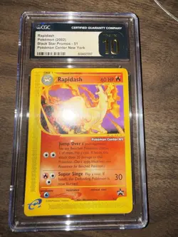 Pokemon TCG Rapidash Black Star Promo Card #51 Pokemon Center NY CGC 10 Pristine - Image 1