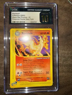 Pokemon TCG Rapidash Black Star Promo Card #51 Pokemon Center NY CGC 10 Pristine - Image 2