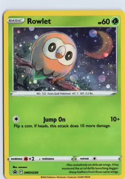 Rowlet - (Cosmos Holo) (SWSH220), Miscellaneous Cards & Products, Holo, Promo - Image 1