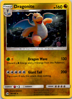 Dragonite 96/149 Sun & Moon Cosmos 2017 Holo Rare Pokemon Card Near Mint / Mint - Image 1