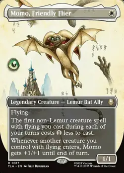 Momo, Friendly Flier - Borderless Light Play, English Magic the Gathering MTG Av - Image 1