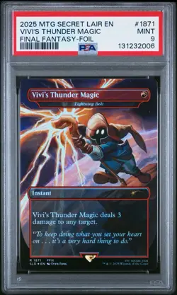 Vivi’s Thunder Magic Lightning Bolt 1871 Foil PSA 9 Secret Lair Final Fantasy - Image 1