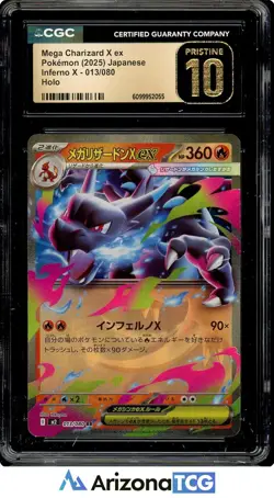 Pokemon 2025 Mega Charizard X ex 013/080 Inferno X Japanese BLACK LABEL CGC 10 - Image 1