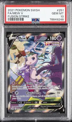 2021 POKEMON SWORD & SHIELD FUSION STRIKE #251 FULL ART/MEW V PSA 10 - Image 1