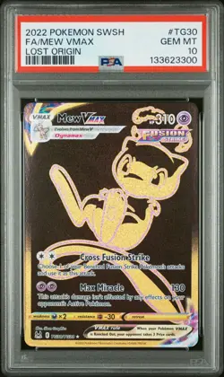 2022 POKEMON SWORD & SHIELD LOST ORIGIN #TG30 FULL ART/MEW VMAX PSA 10 - Image 1