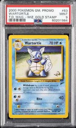 2000 POKEMON GAME PROMO TOP DECK MAGAZINE #63 WARTORTLE PSA 9 - Image 1