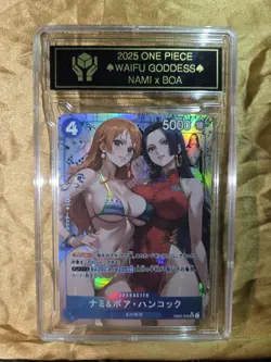 NAMI x BOA HANCOCK One Piece Waifu Goddess CUSTOM CARD Gold/Black Label - Image 1
