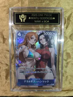 NAMI x BOA HANCOCK One Piece Waifu Goddess CUSTOM CARD Gold/Black Label - Image 2