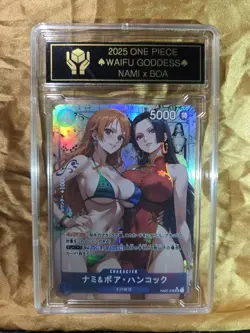 NAMI x BOA HANCOCK One Piece Waifu Goddess CUSTOM CARD Gold/Black Label - Image 3