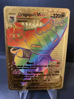 Dragapult Rainbow Gold Foil Pokemon Fan Art Display Card - Image 1