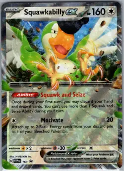 Squawkabilly ex SVP 160 SV: Scarlet & Violet Promo Cards - Pokemon Card - NM - Image 1