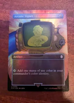MTG: Arcane Signet BORDERLESS FOIL #356, NM Universes Beyond: Fallout Chase Card - Image 2