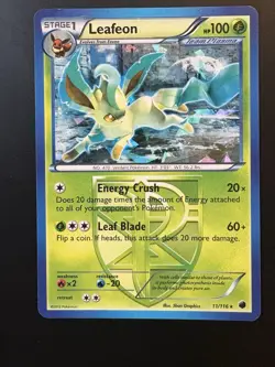 Pokemon TCG Card 2013 Plasma Freeze - Leafeon 11/116 Holo - Image 1