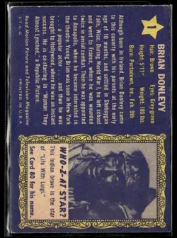 1953 Topps Who-Z-at Stars Brian Donlevy EXMT SET Break #1 - Image 2