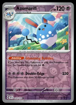 AZUMARILL 074/191 Uncommon Surging Sparks Pokemon Reverse Holo NM - Image 1