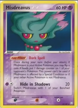 Misdreavus Rare 25/109 EX Team Rocket Returns Pokemon Card NEAR MINT - Image 1