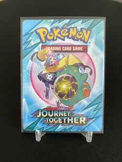 Pokemon TCG Journey Together Game Tip Card Pre Release Kit Card Iono & Belibolt - Image 1