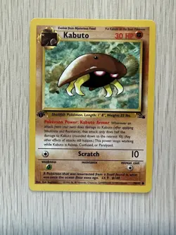 LOT OF 4 Pokemon Fossil Kabuto 50/62 - 1st Edition - Kabuto King Card - Image 3