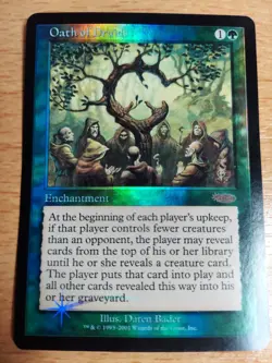 Oath of Druids 1x FOIL DCI Judge Promo Exodus MTG Vintage **WARPED CARD** green - Image 1