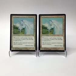 (2) MTG Benevolent Unicorn Mirage Vintage 1996 Magic: The Gathering LP - Image 1