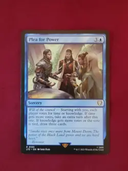 Plea for Power 0195 Non Foil Rare LOTR Commander MTG Near Mint - Image 1