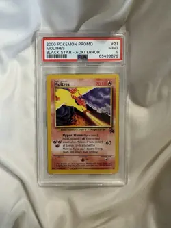 Black Star Promo Moltres 21 Vintage Pokemon Mint 9 PSA 2000 AOKI ERRO - Image 1