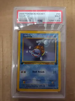 2000 Pokemon Squirtle 1st Edition 68/82 Team Rocket PSA 9 Mint 60702607 - Image 1