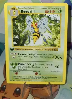 Pokemon TCG 1st Edition Shadowless Beedrill 17/102 NM/Better - Image 2