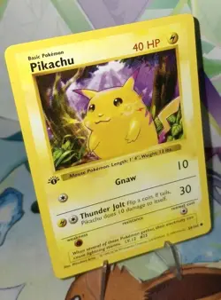 Pokemon TCG 1st Edition Shadowless Yellow Cheeks Pikachu 58/102 Nm/M - Image 3