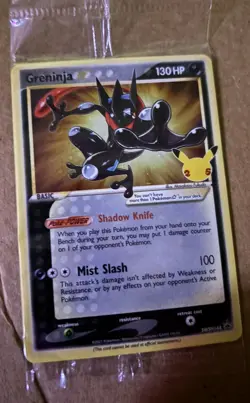 Pokemon TCG Greninja Gold Star SWSH144 Celebrations Black Star Promo Card Sealed - Image 1