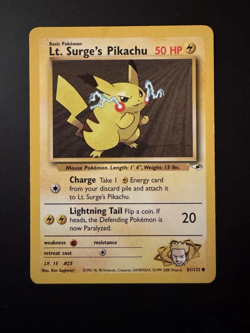 (3) LT. SURGE’S PIKACHU 81/132 GYM HEROES RARE ENG POKEMON CARD - Image 1