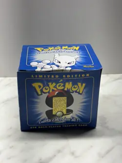 Pokemon Burger King 23k Gold Plated Trading Card Mewtwo in Blue Box - Image 1