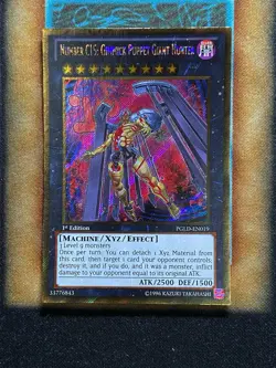 Yugioh Number C15: Gimmick Puppet Giant Hunter PGLD-EN019 Gold Secret 1st LP - Image 1