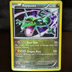 Rayquaza XY141 LP Black Star Promo Cosmos Holo Pokemon Card 141 dragon lightning - Image 1